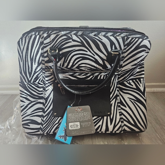 New With Tags Calpak Zanny 21” Rolling Tote Collection Zebra Print - Picture 1 of 11